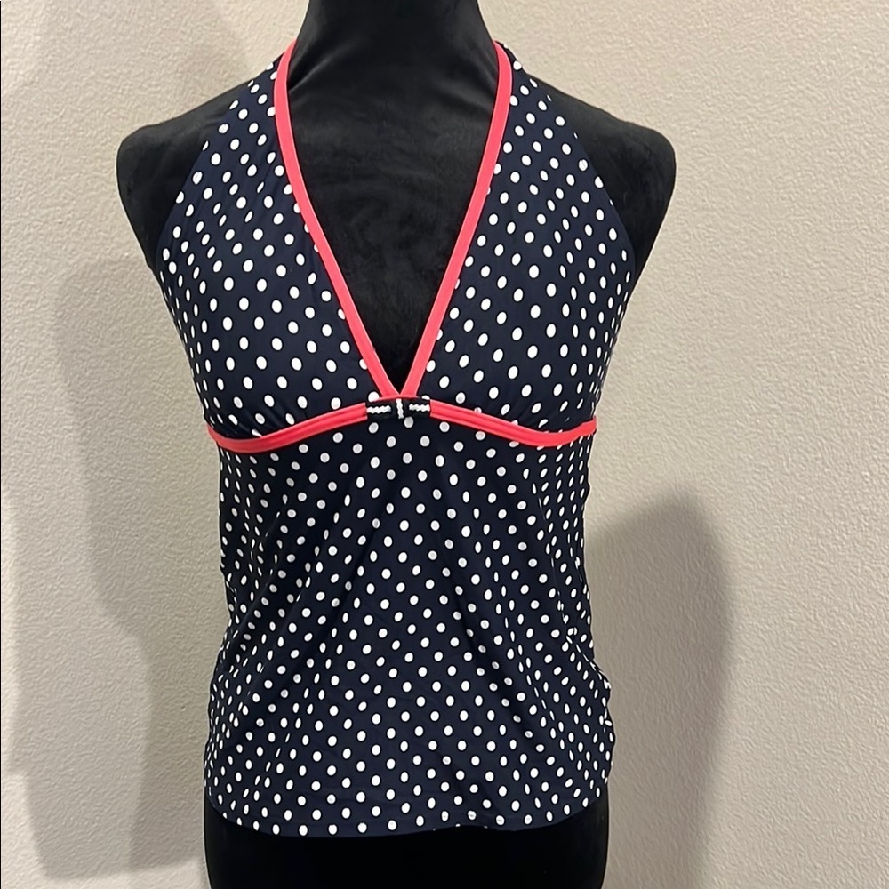 Nautica Navy Polka Dot bathing suit Top